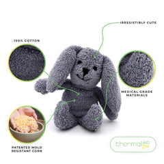 Thermal-Aid Zoo Mini Baxter the Bunny washable plush stays clean between uses