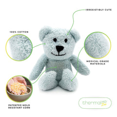 Thermal-Aid Zoo Mini Buckley the Blue Bear washable cover helps keep toys clean.