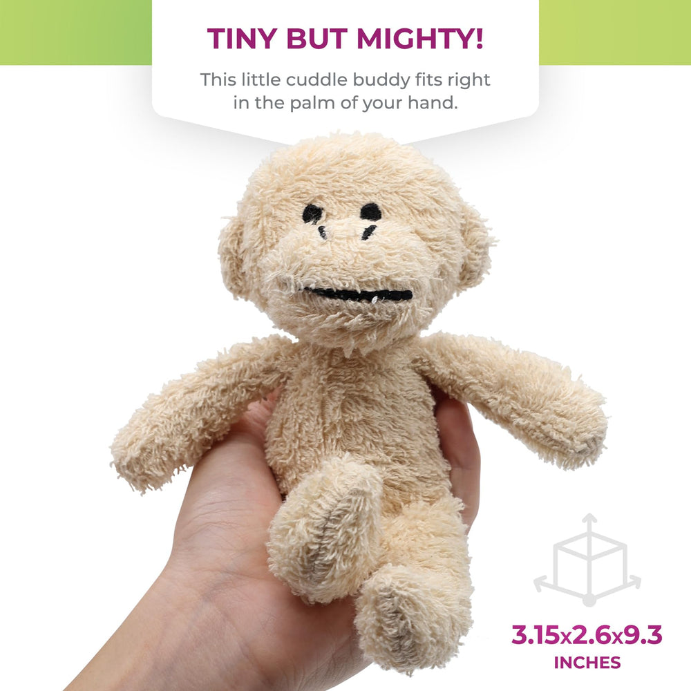 Thermal-Aid Zoo Mini Jo Jo Monkey natural corn filling helps resist mold.