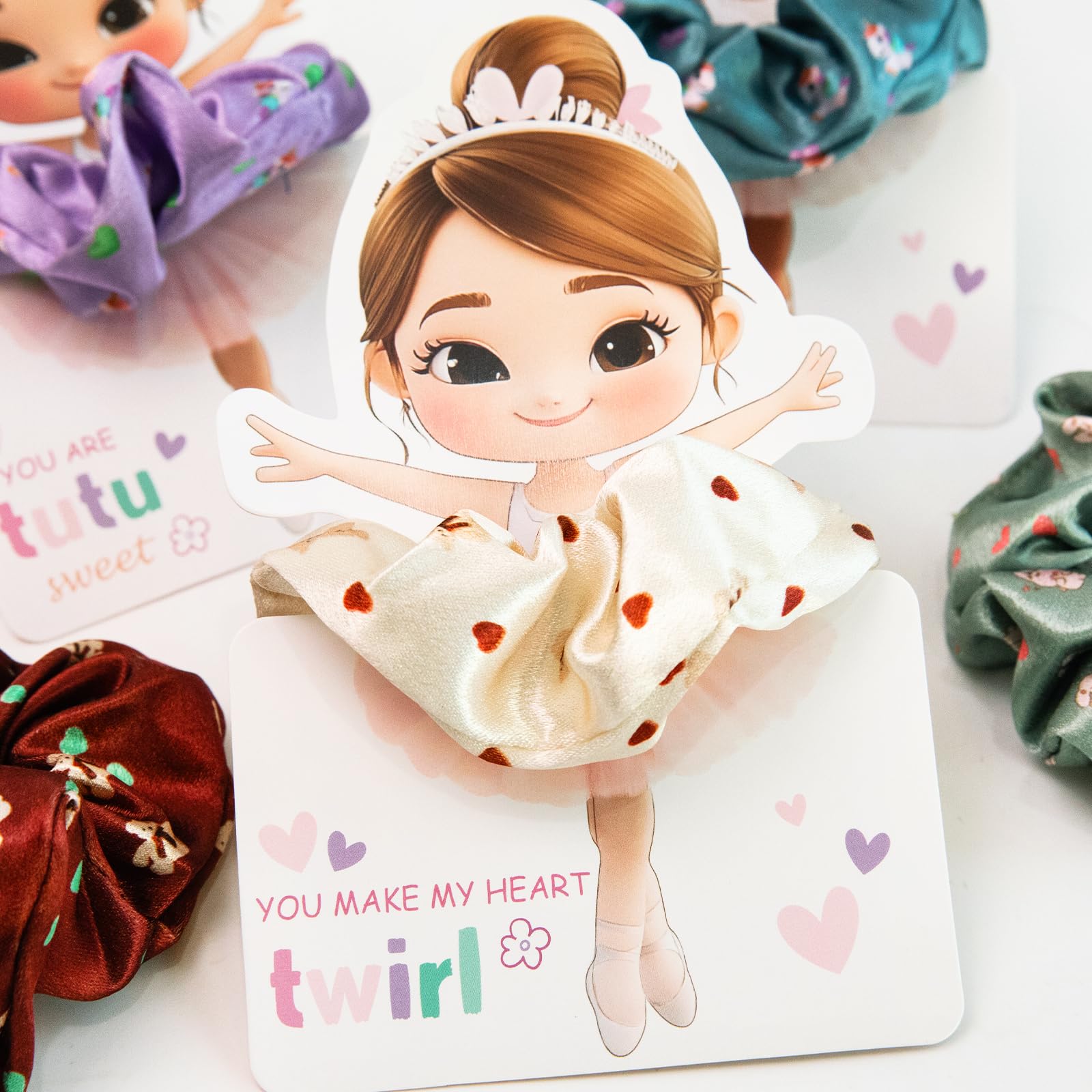 Thigreact ballerina designs feature bear, unicorn, bunny, mermaid with hearts.