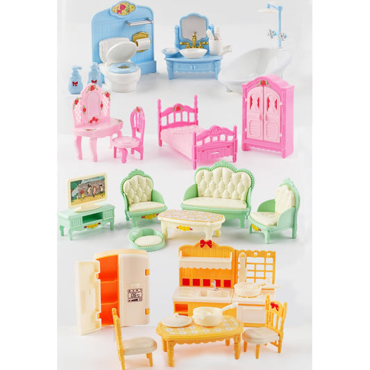 Thildani 35-piece dollhouse furniture set for immersive pretend play