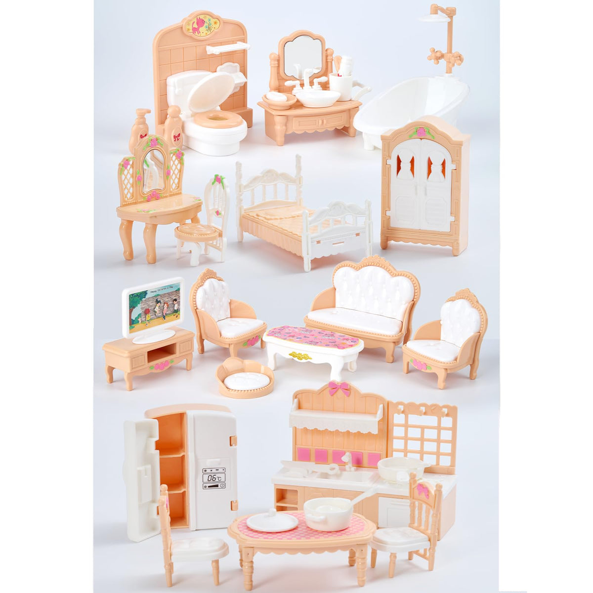 Thildani dollhouse sofa-and-tv set for imaginative, screen-free play.