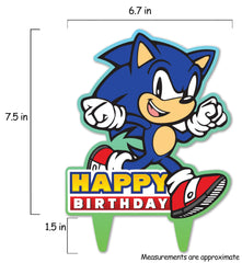 Bright colors on Think Green Fun Sonic Gamer topper for festive decor