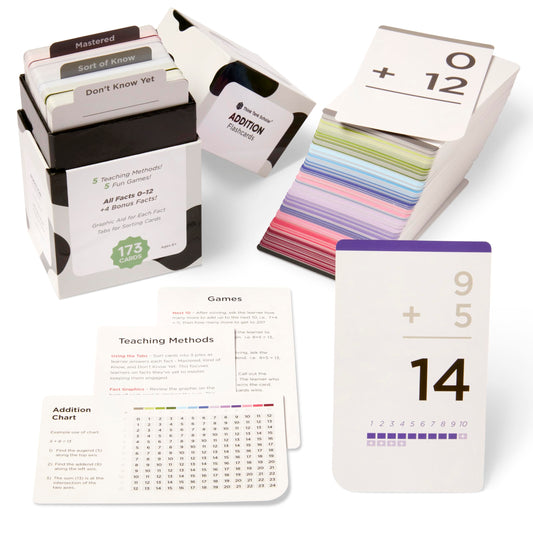 Think Tank Scholar 173 Addition Flash Cards front view with bold numbers for quick at-home addition practice