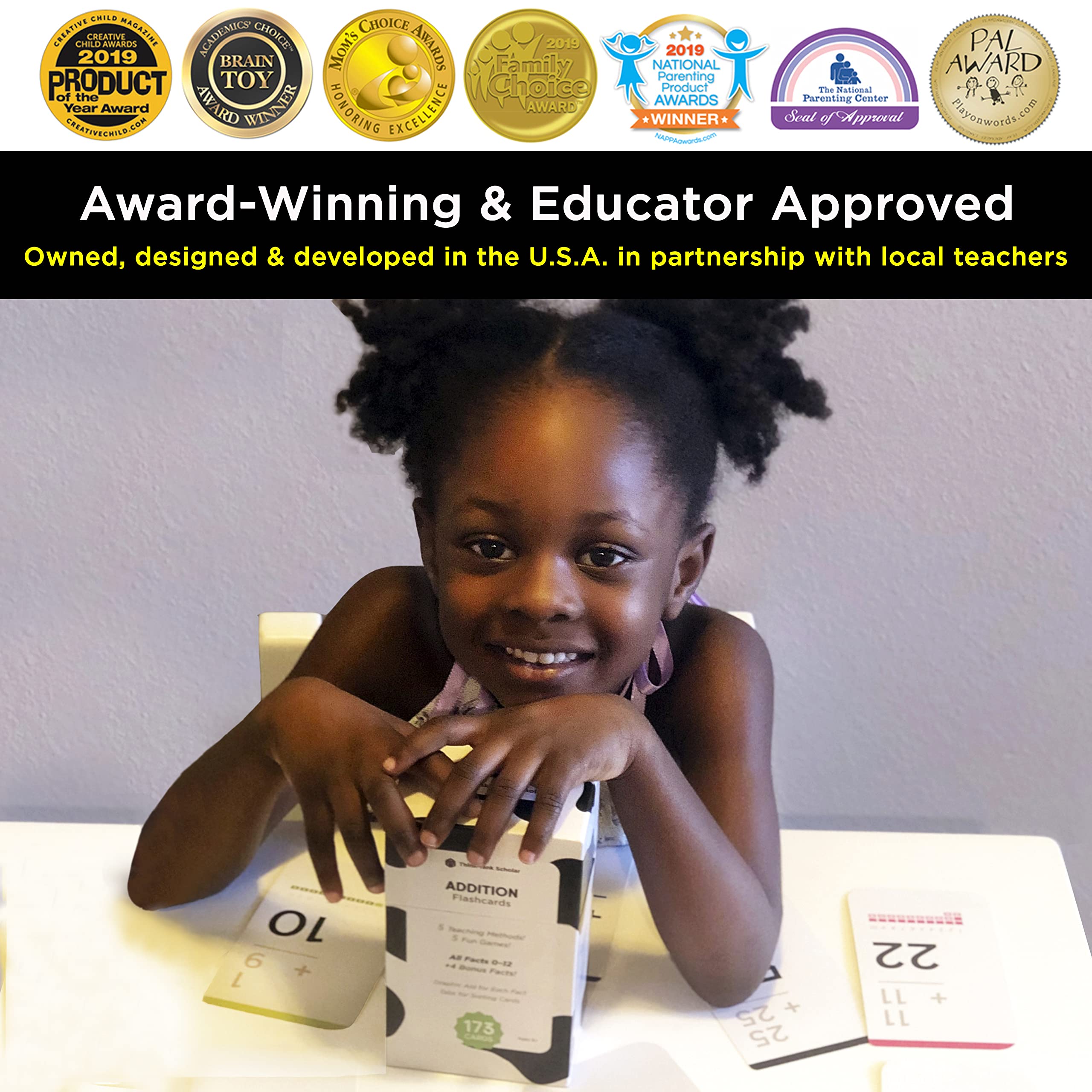 Think Tank Scholar 173 Addition Flash Cards large jumbo cards designed for comfortable handling during lessons at home