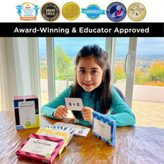 Think Tank Scholar flash cards with color coded addends aid targeted practice at home or class.