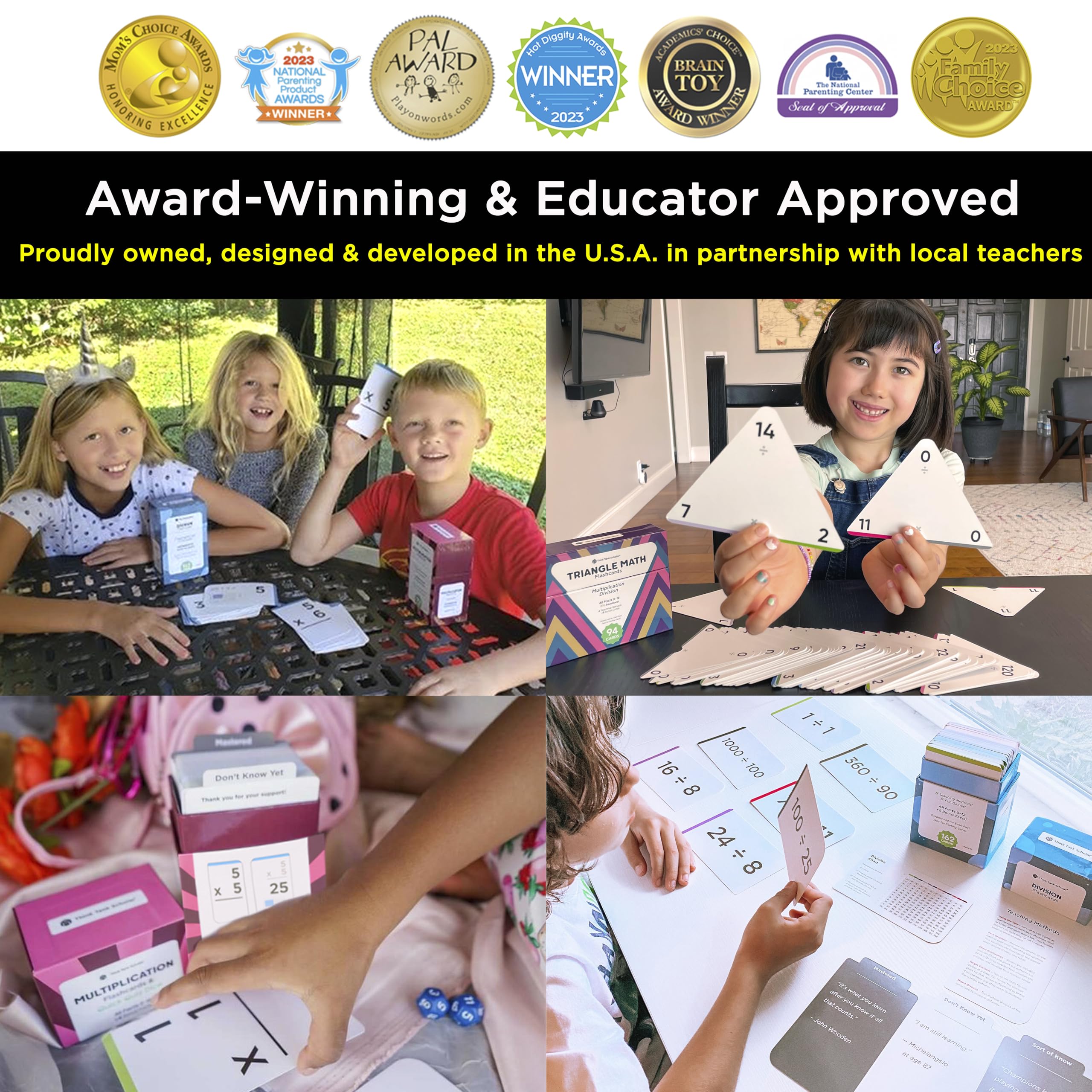 Think Tank Scholar color-coded multipliers and divisors aid focused drill sessions.