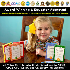 Think Tank Scholar colors and shapes cards with vibrant visuals