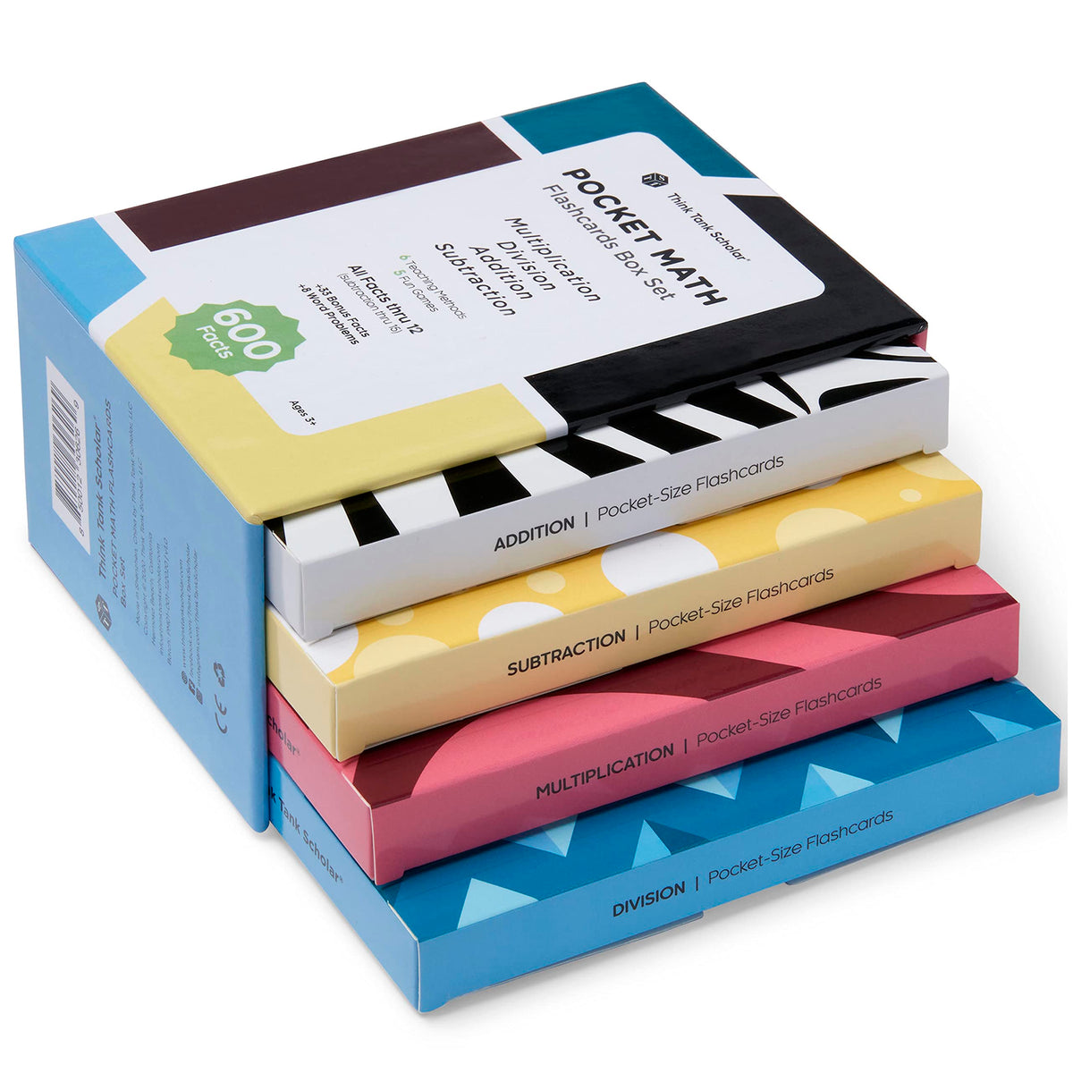 Think Tank Scholar 600 facts flash cards, comprehensive practice for core operations, ideal for classroom or home study.