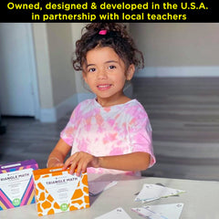 Think Tank Scholar triangle flash cards display solutions on back with color-coded cues.