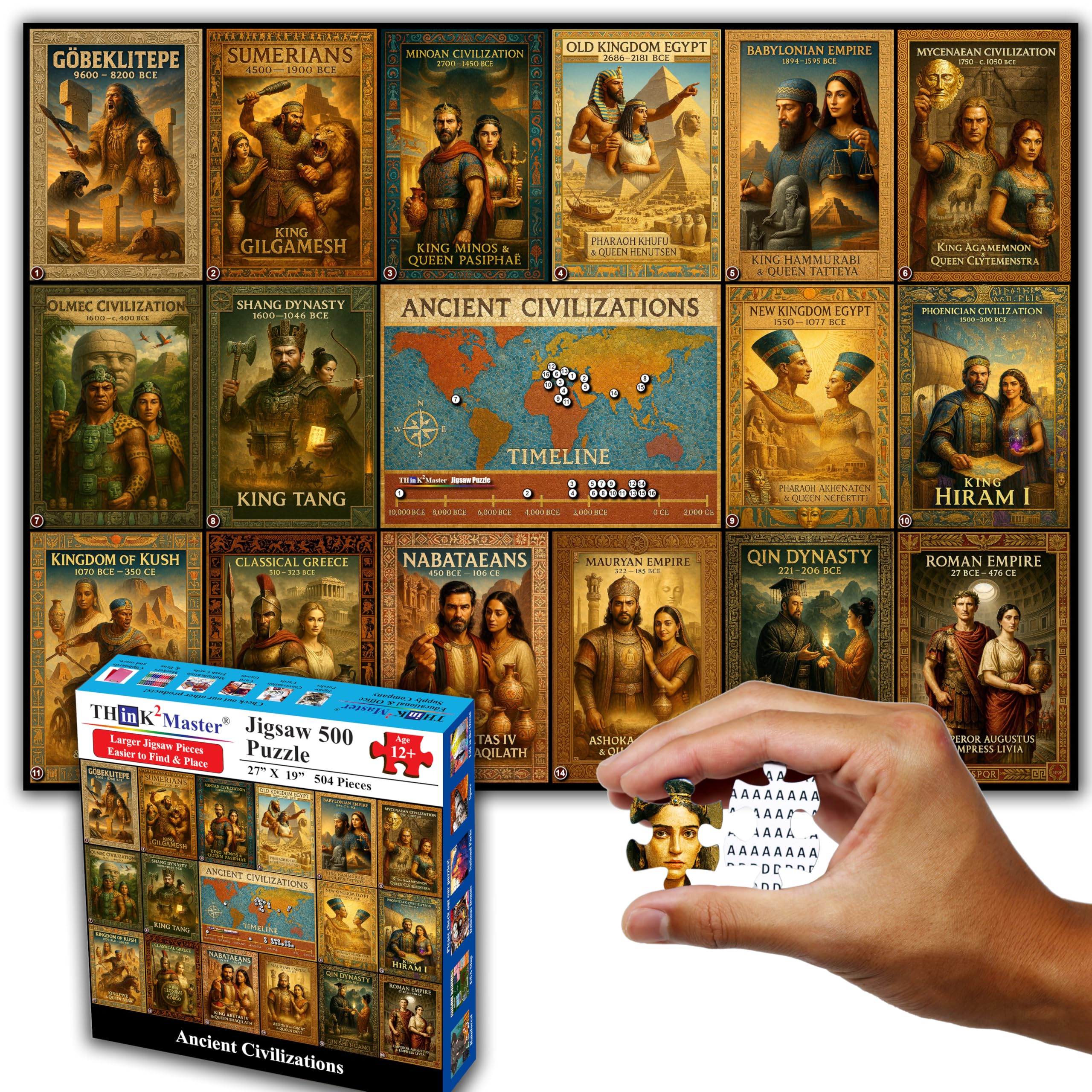 Think2Master Ancient Civilizations puzzle front cover sparks curiosity and family learning.