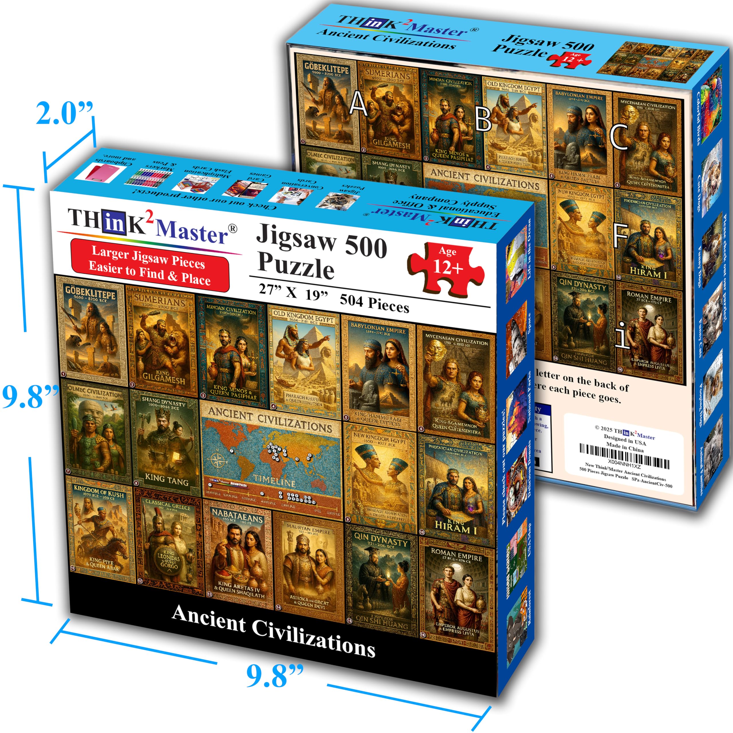 Think2Master Ancient Civilizations puzzle large-format-display provides a striking wall art piece.