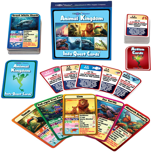 THINK2MASTER Animal Trading Card Game setup for family-friendly learning and quick play.