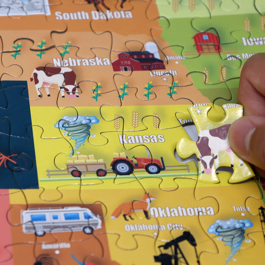 Think2Master USA map puzzle assembled view—great for family puzzle night teamwork.