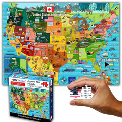 Think2Master USA map puzzle front box—vibrant colors encourage geographic learning.