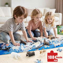 ThinkBAY Arctic fox figurine promotes storytelling and fine motor exploration.