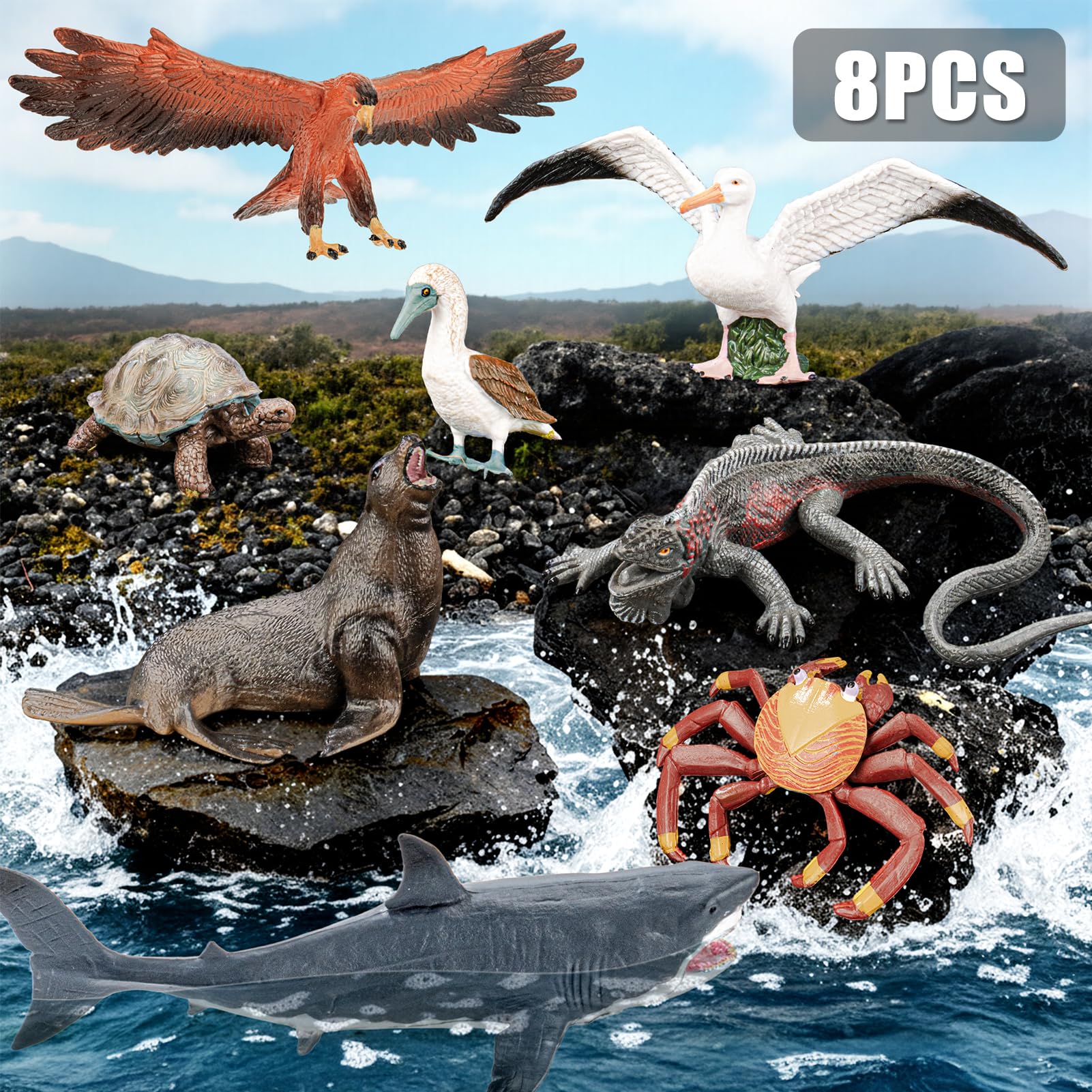 ThinkBAY Blue-footed Booby figurine highlights distinctive coloring for exploration