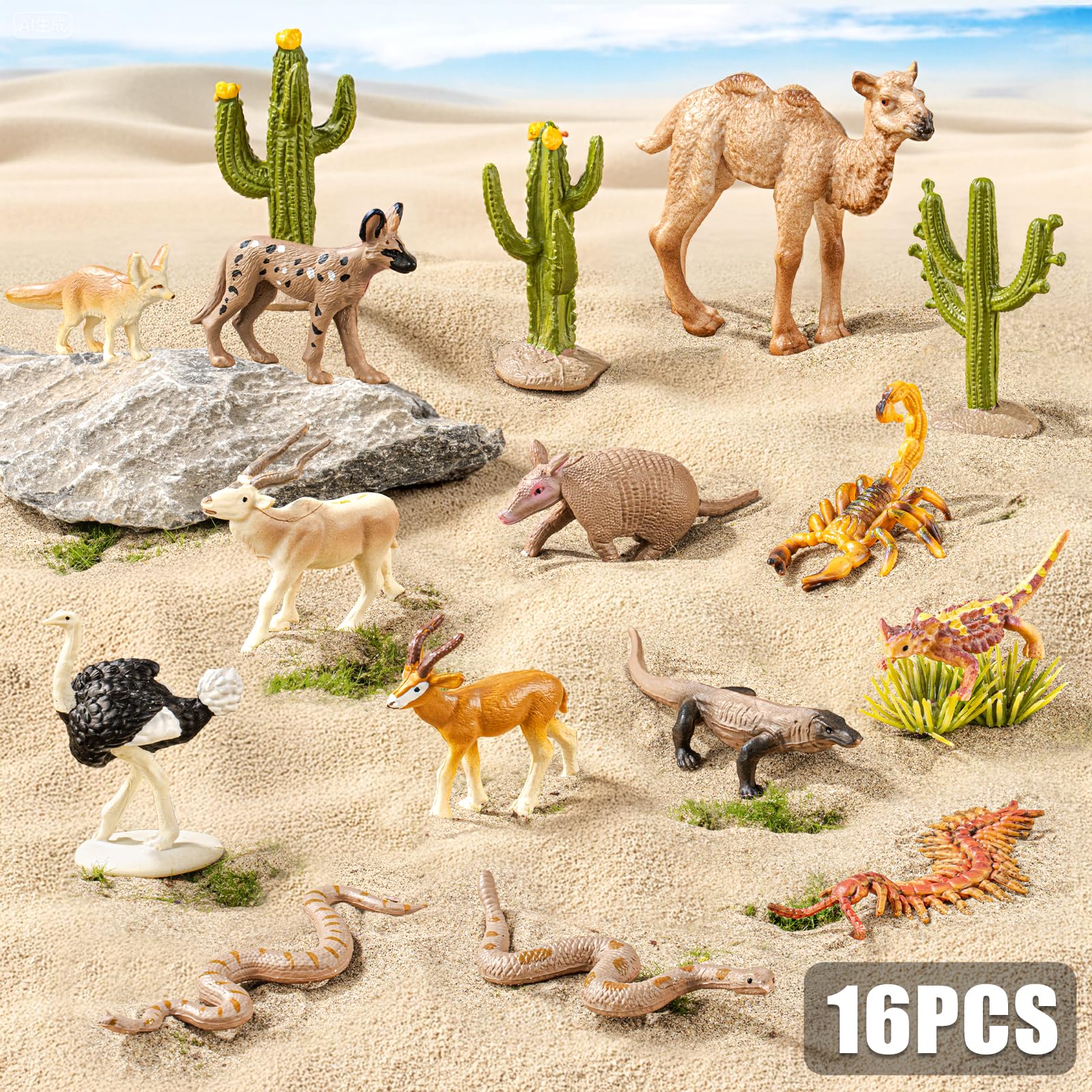 ThinkBAY Desert Monitor Lizard figurine ideal for dioramas and classroom projects.
