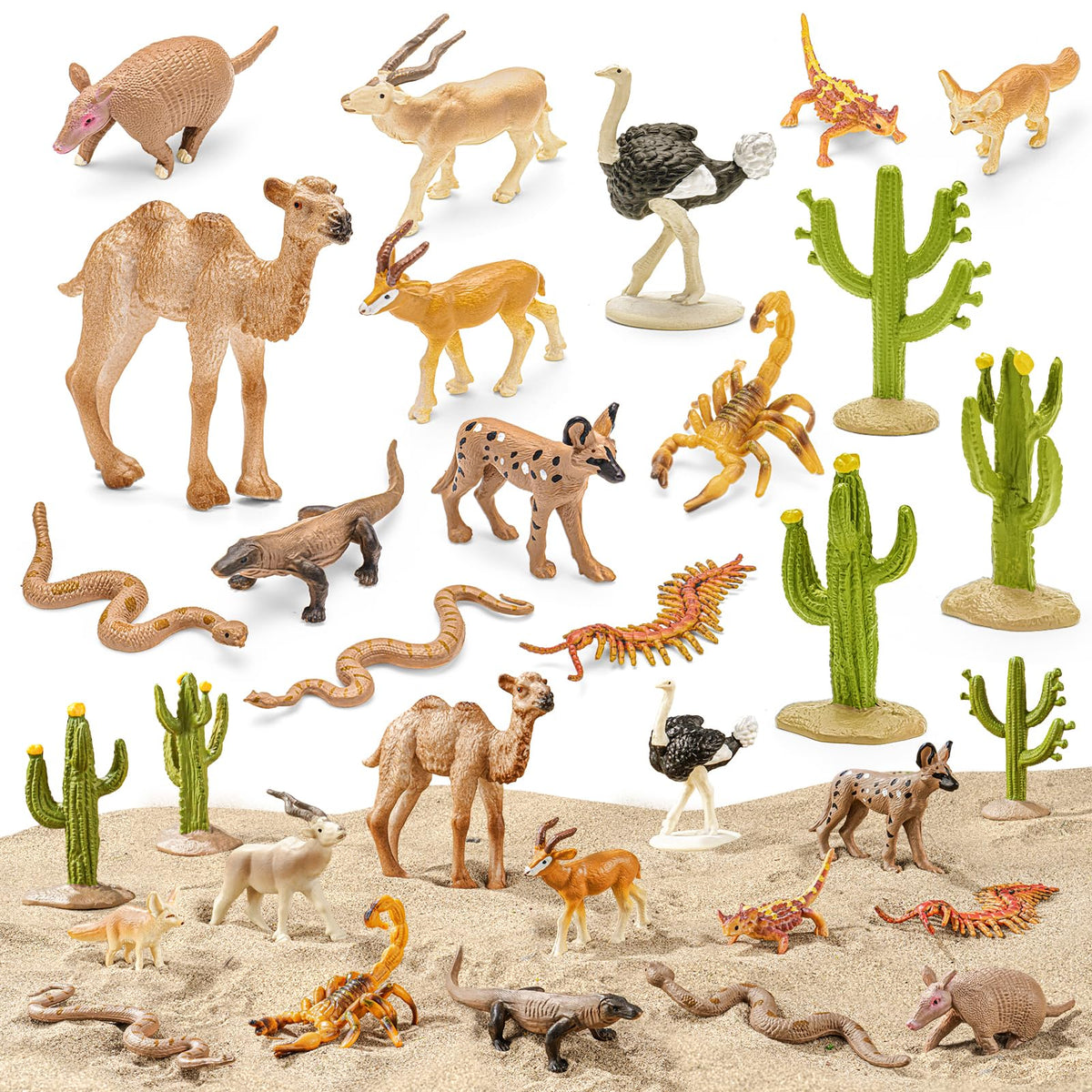 ThinkBAY Desert Animals Feathertail Centipede figurine for imaginative play and display.