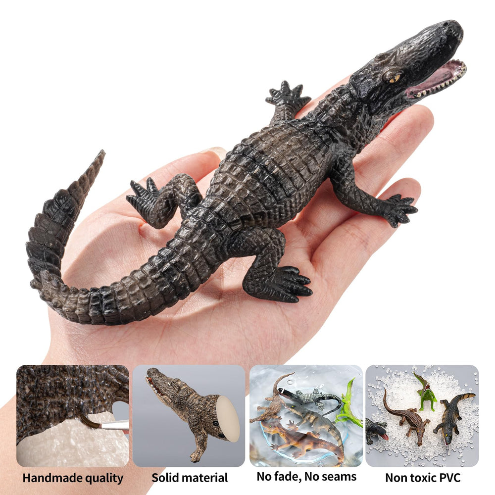 THINKBAY hand painted crocodile figures showing vibrant colors and textures
