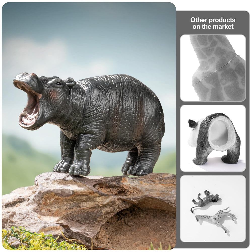 THINKBAY hippo safari cub figures, side view, hand-painted details spark storytelling