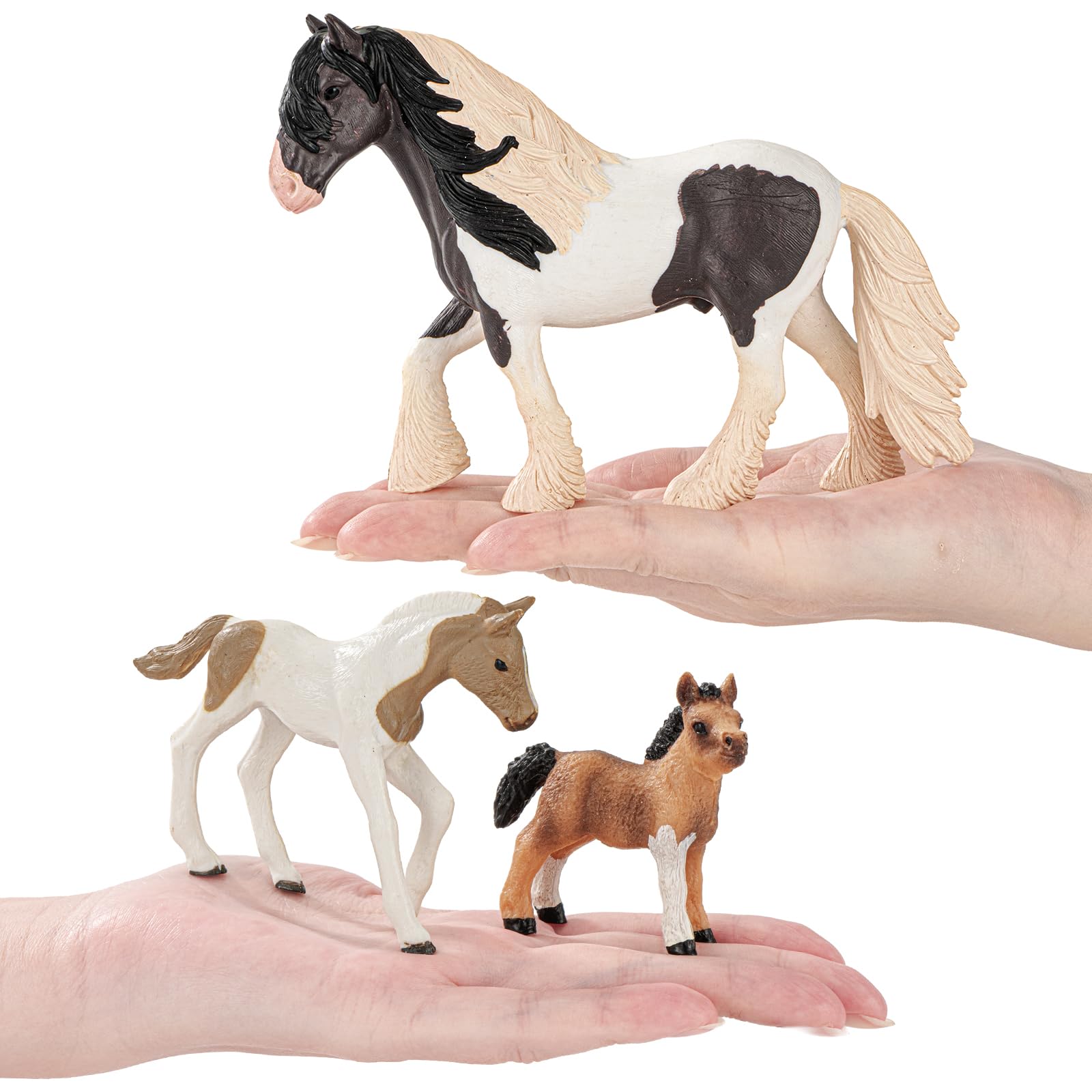 THINKBAY horse figurines Gypsy Vanner pose inspires lifelike scenes