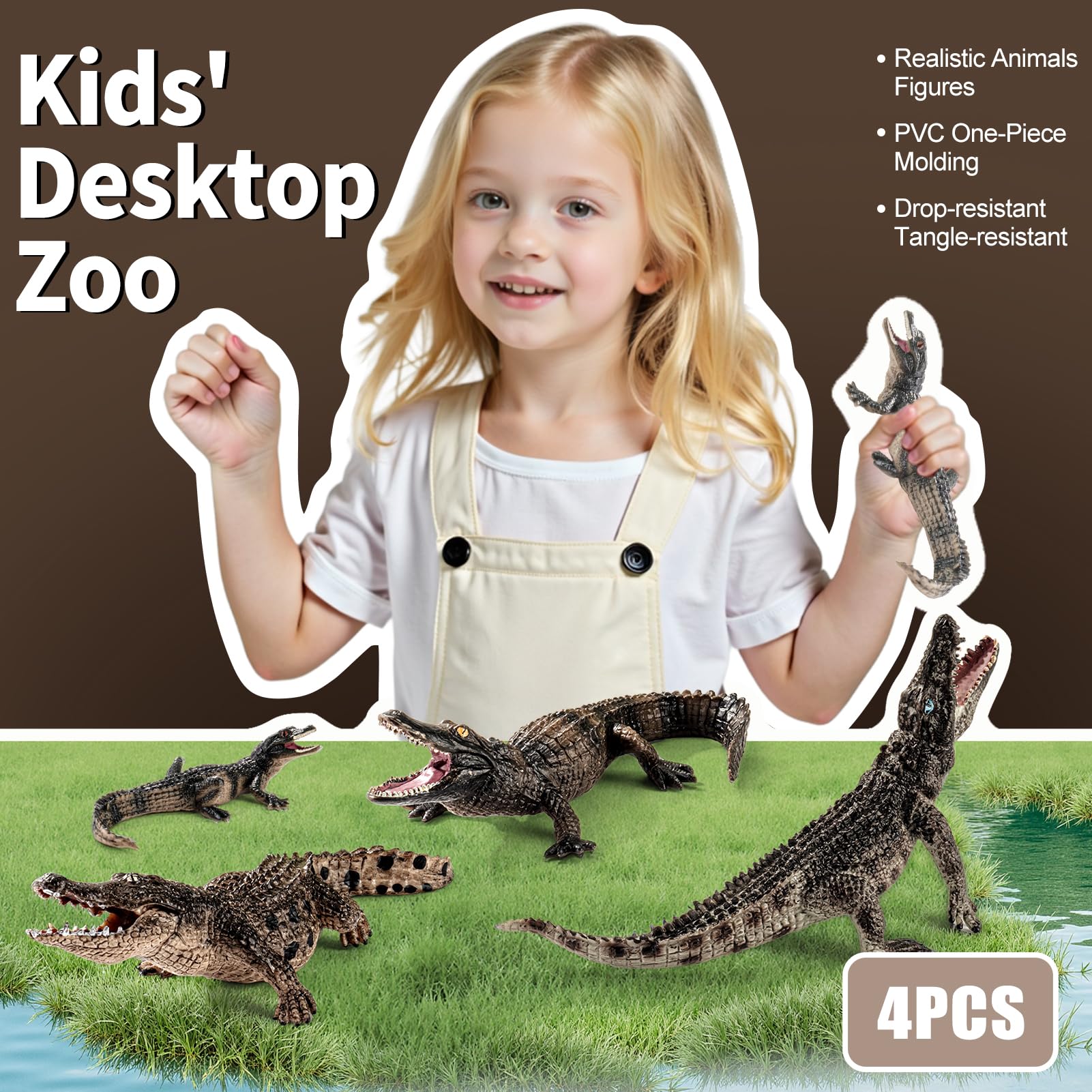 THINKBAY wildlife figures for kids educational play and decor