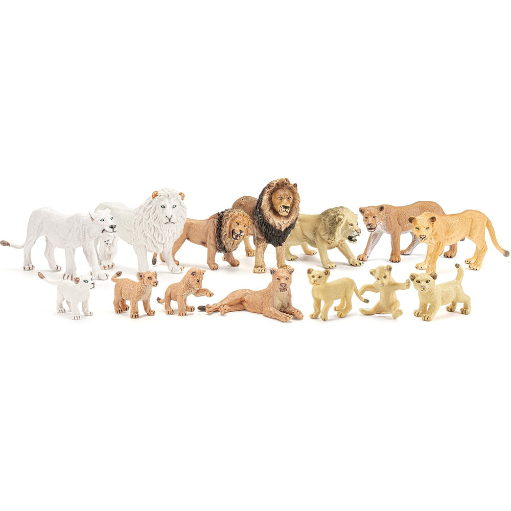 THINKBAY lion figures form a complete family for imaginative play and display