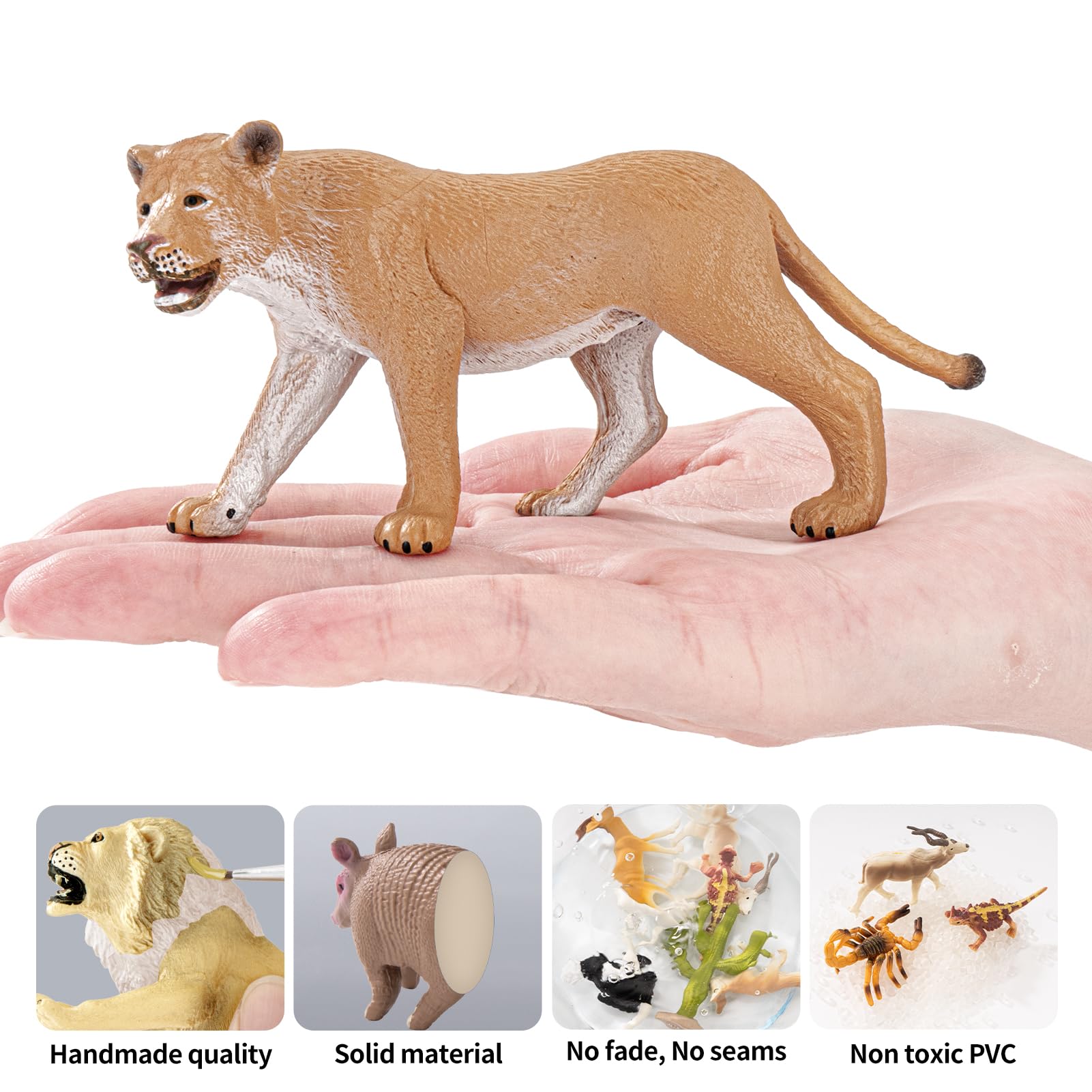 THINKBAY durable plastic lion figures for hours of play