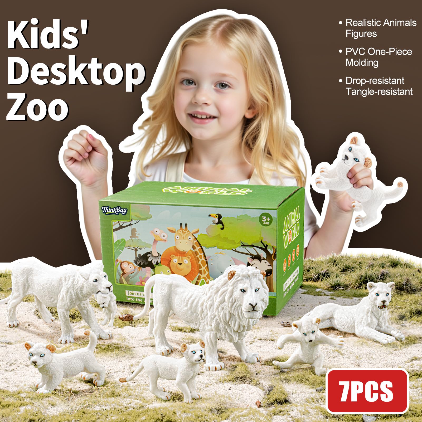 THINKBAY durable plastic lion toys designed for long-lasting fun