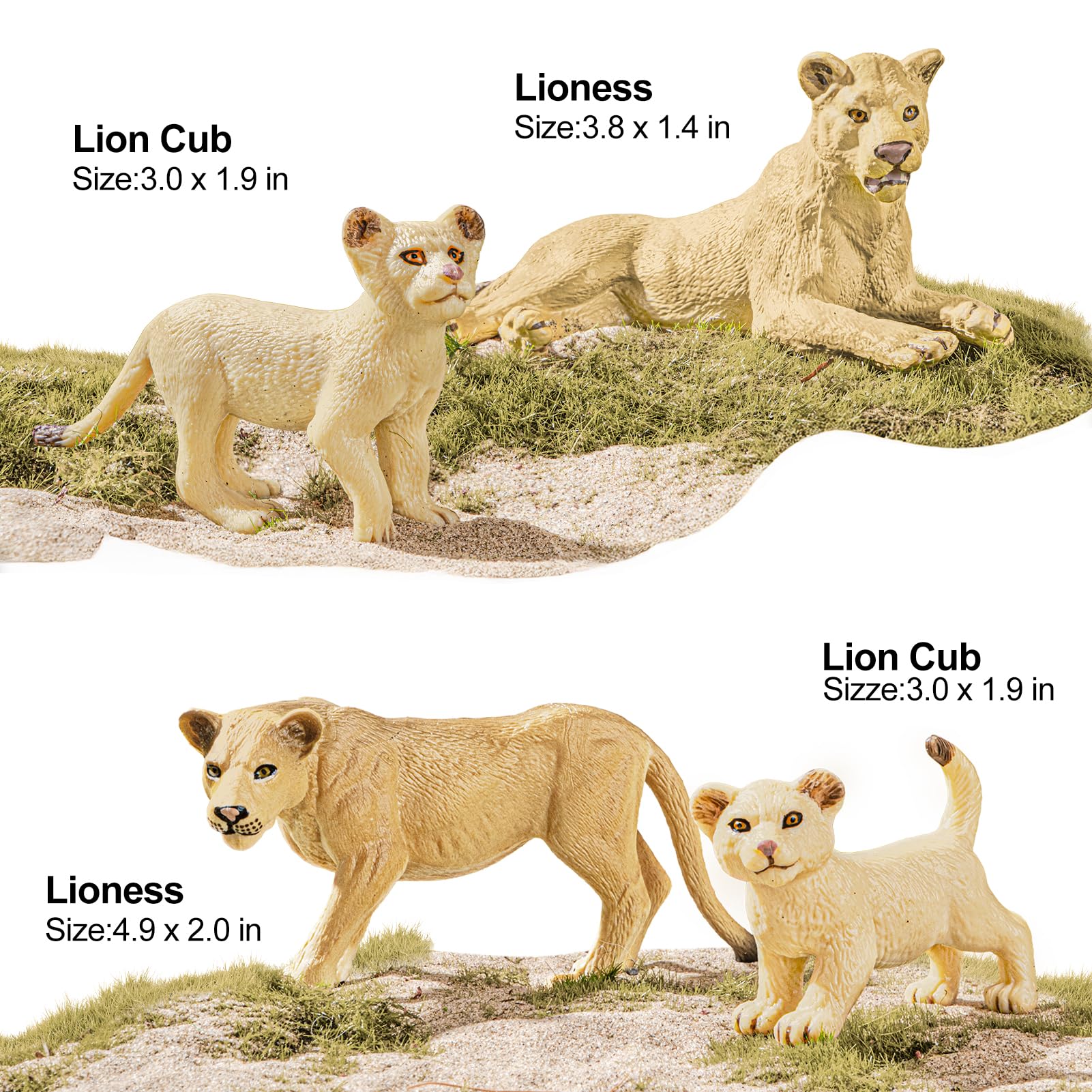 THINKBAY lioness figures pair for cooperative play and animal family storytelling