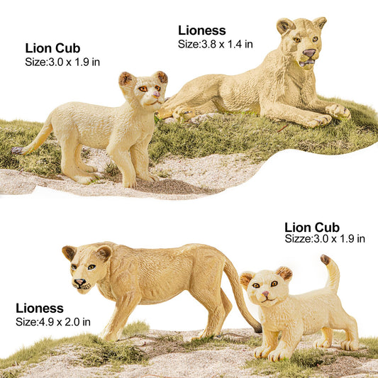 THINKBAY lioness figures pair for cooperative play and animal family storytelling