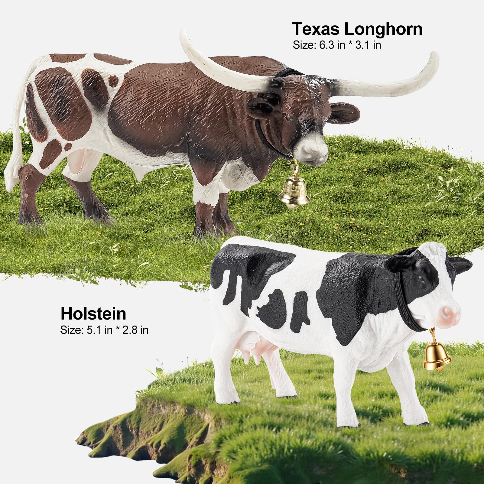 ThinkBay longhorn calf figurine profile highlighting realistic details for storytelling play.
