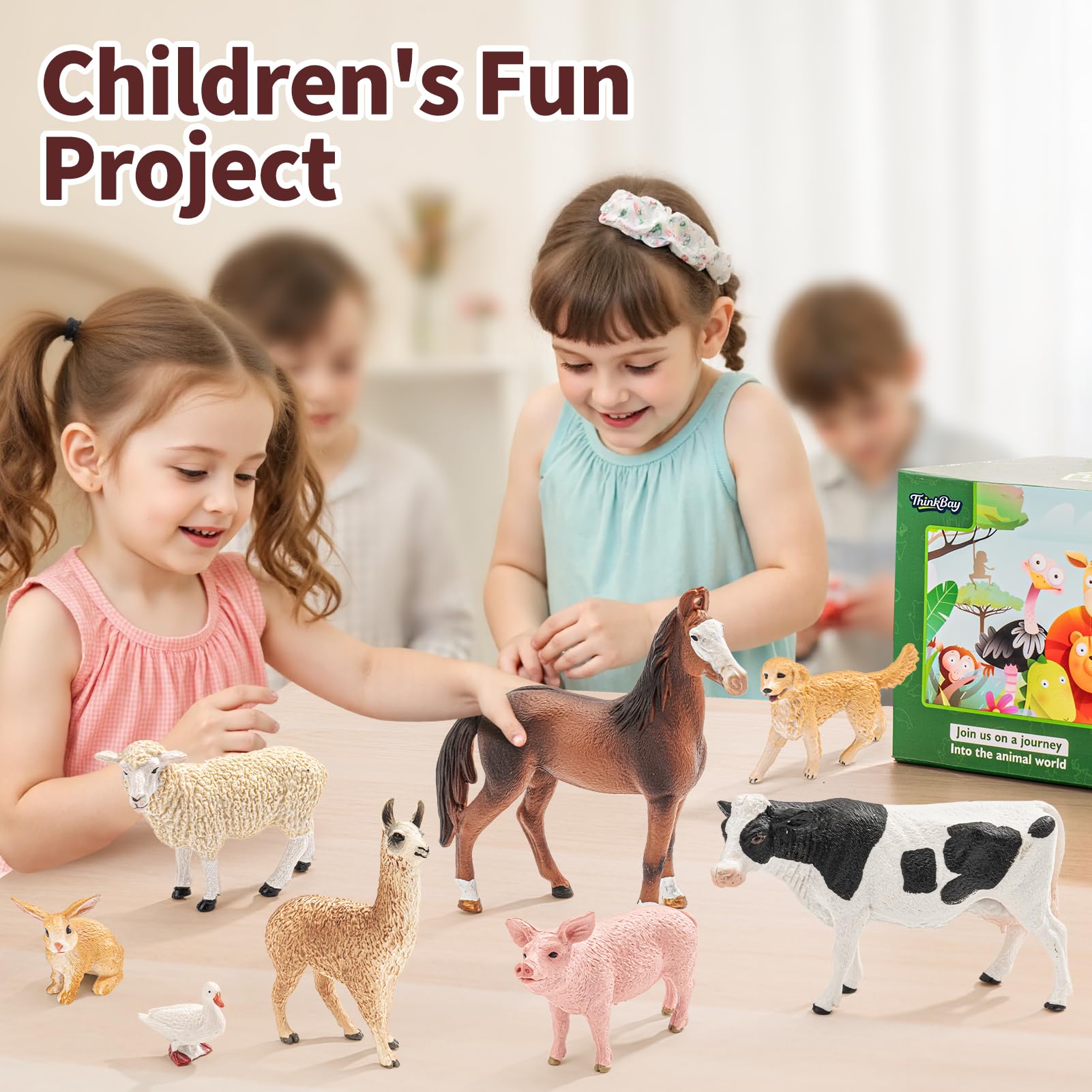 THINKBAY marwari horse figurine for realistic farm play and learning.