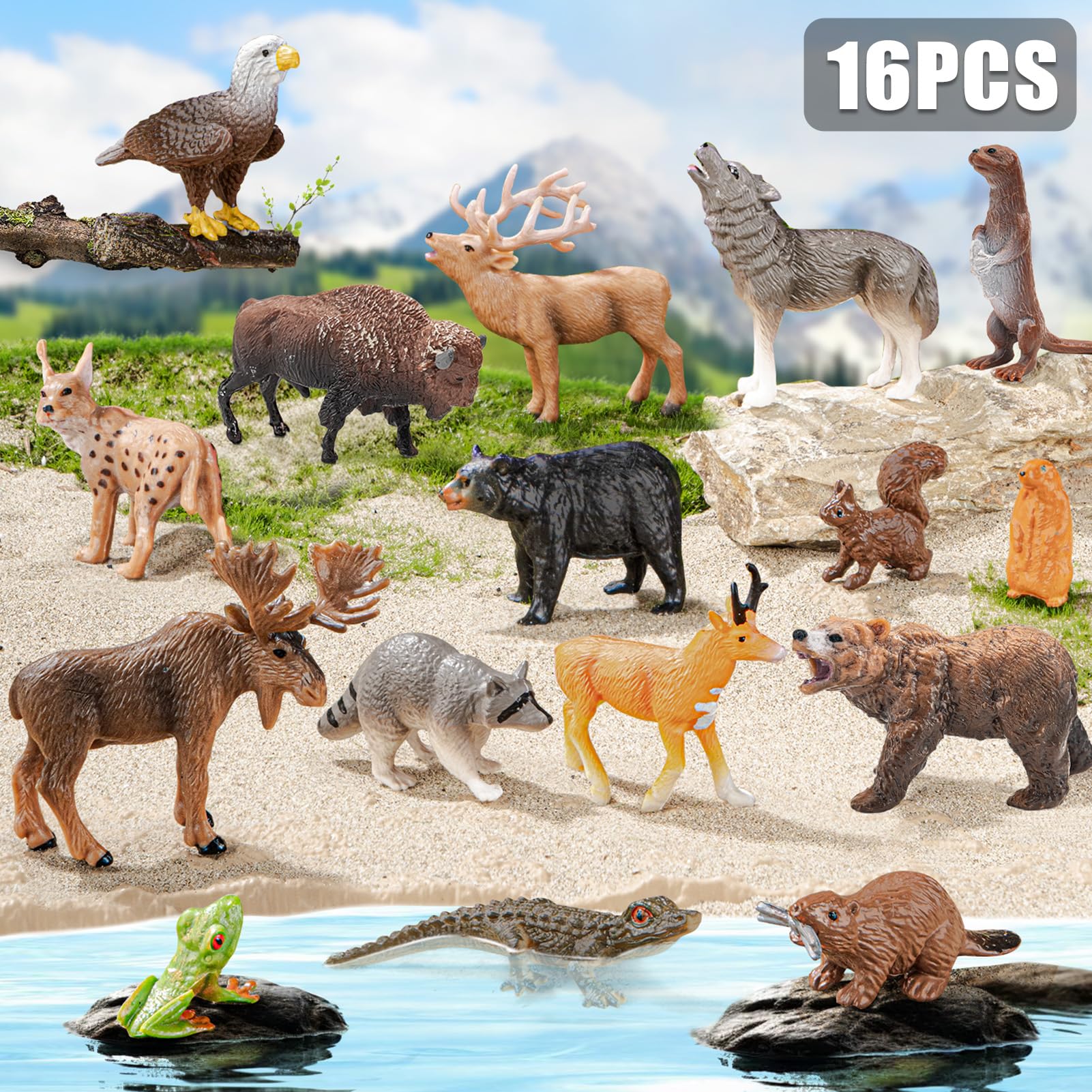 THINKBAY moose figurine with detailed antlers for creative learning