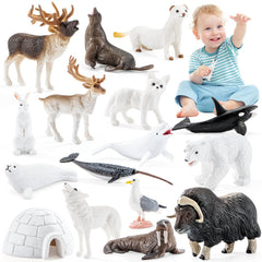 ThinkBay narwhal figurine with tusk detail for imaginative sea adventures.