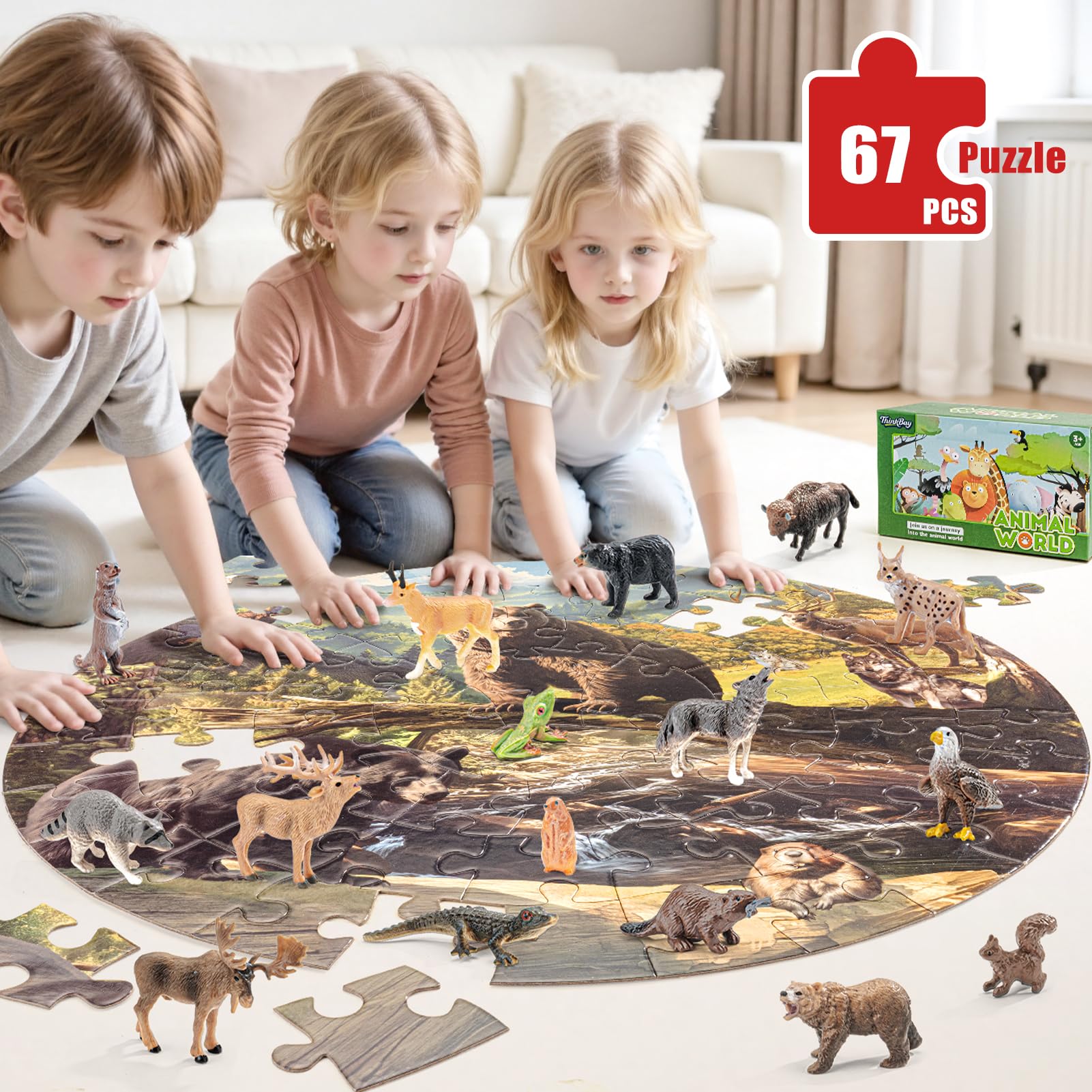 THINKBAY moose figurine with lifelike detailing for learning stories