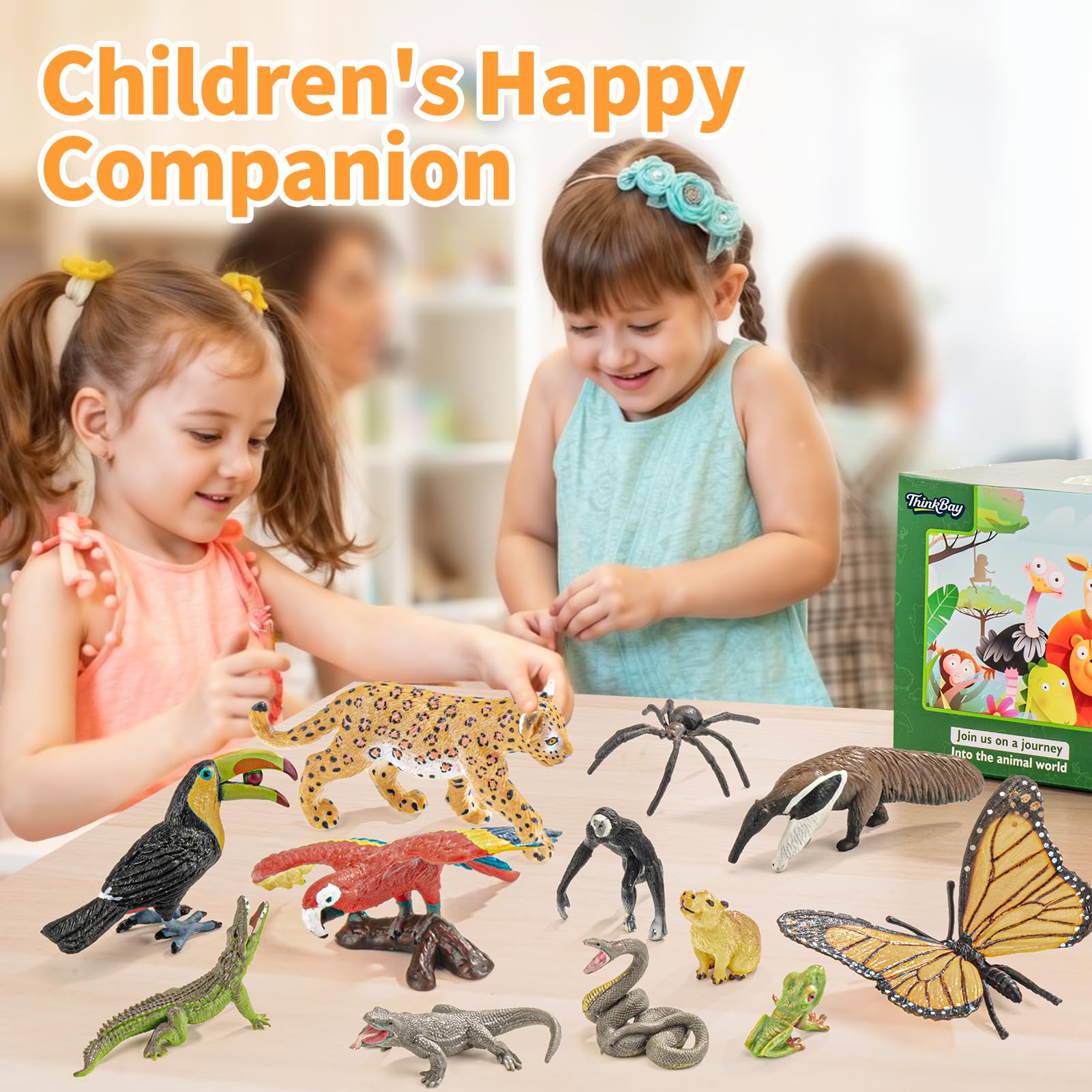 ThinkBay crocodile figure delivers realistic texture for immersive jungle learning.
