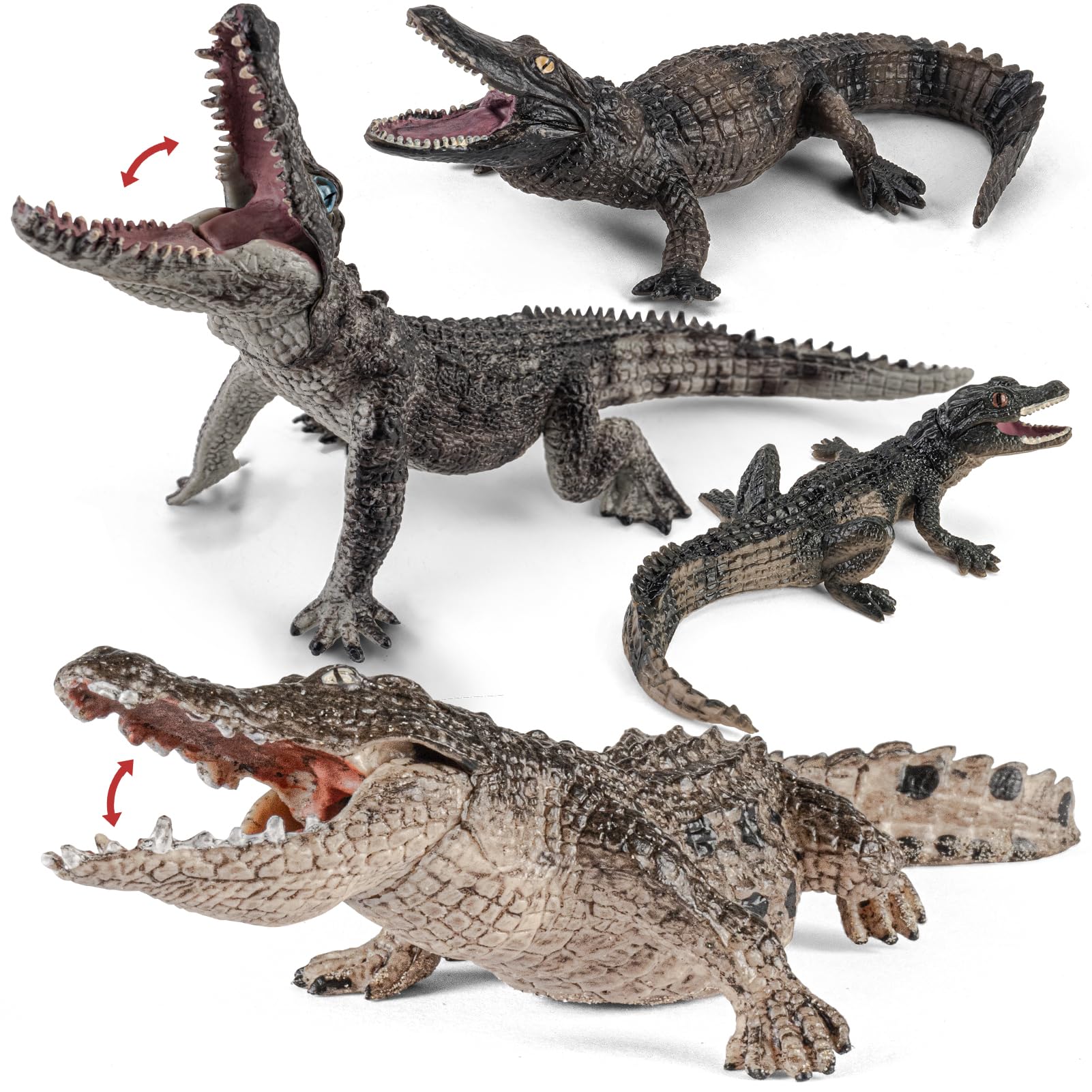 THINKBAY safari alligator toy figurine for imaginative play and wildlife learning at home