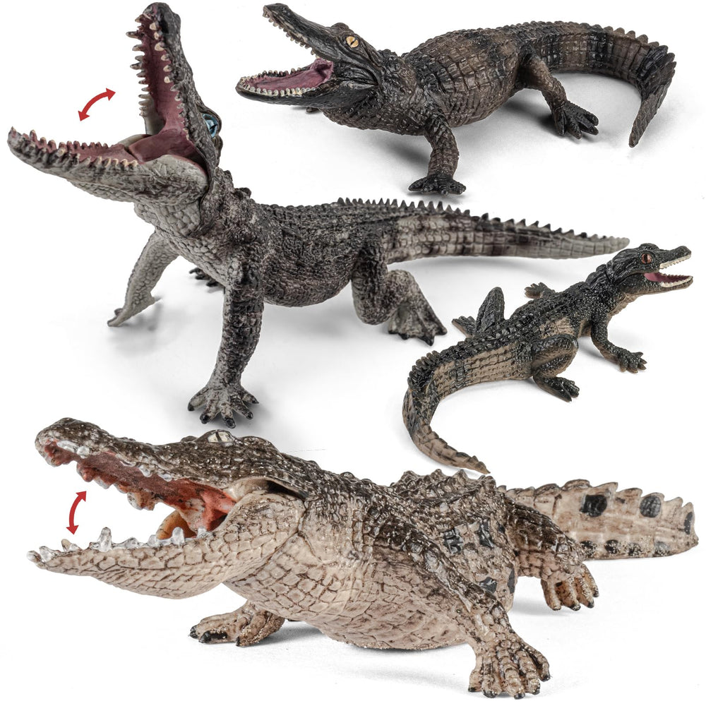 THINKBAY safari alligator toy figurine for imaginative play and wildlife learning at home