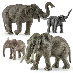 ThinkBAY safari elephants adults figurine for imaginative play and nature exploration