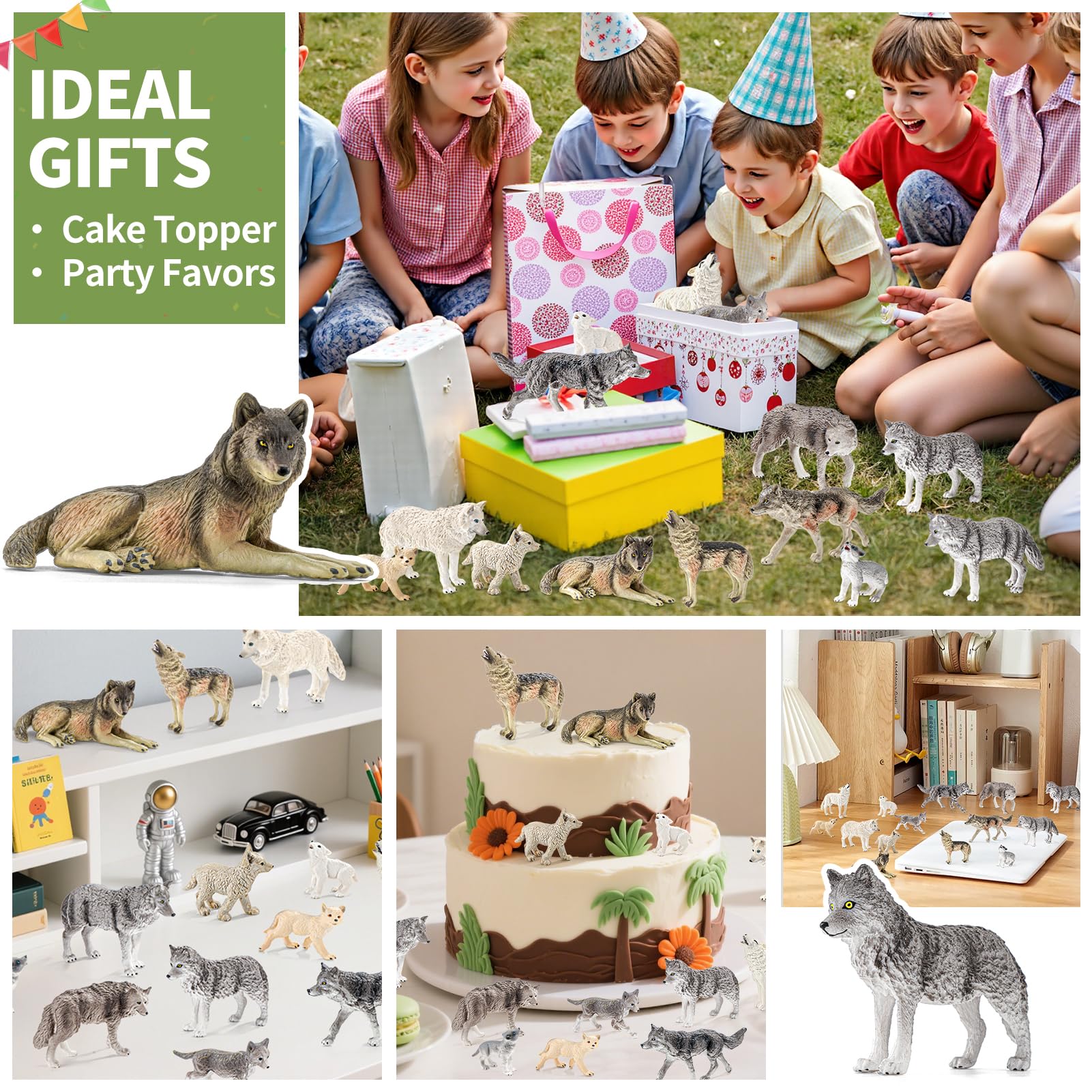 THINKBAY sturdy plastic wolf toys withstand hours of safe, durable play.
