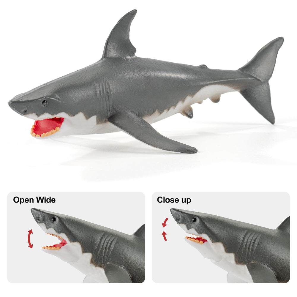 THINKBAY tiger shark figurine adds vivid texture for pretend sea adventures.