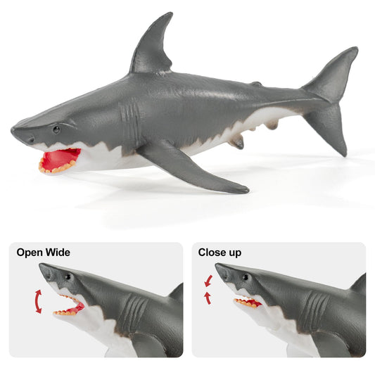 THINKBAY tiger shark figurine adds vivid texture for pretend sea adventures.