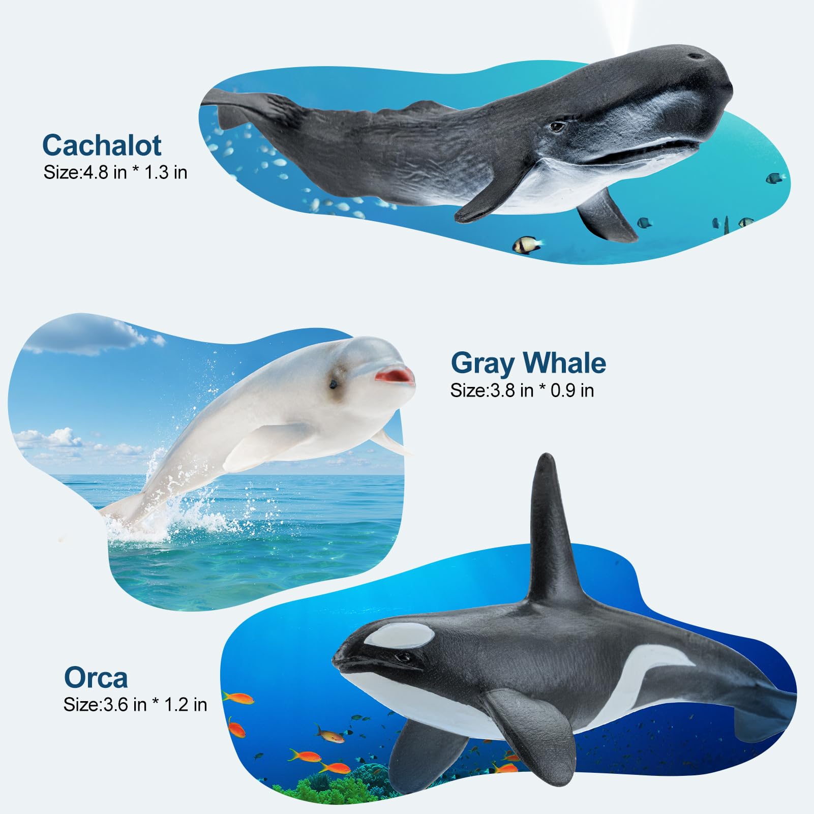 THINKBAY beluga figurine enhances sensory play and nautical display.