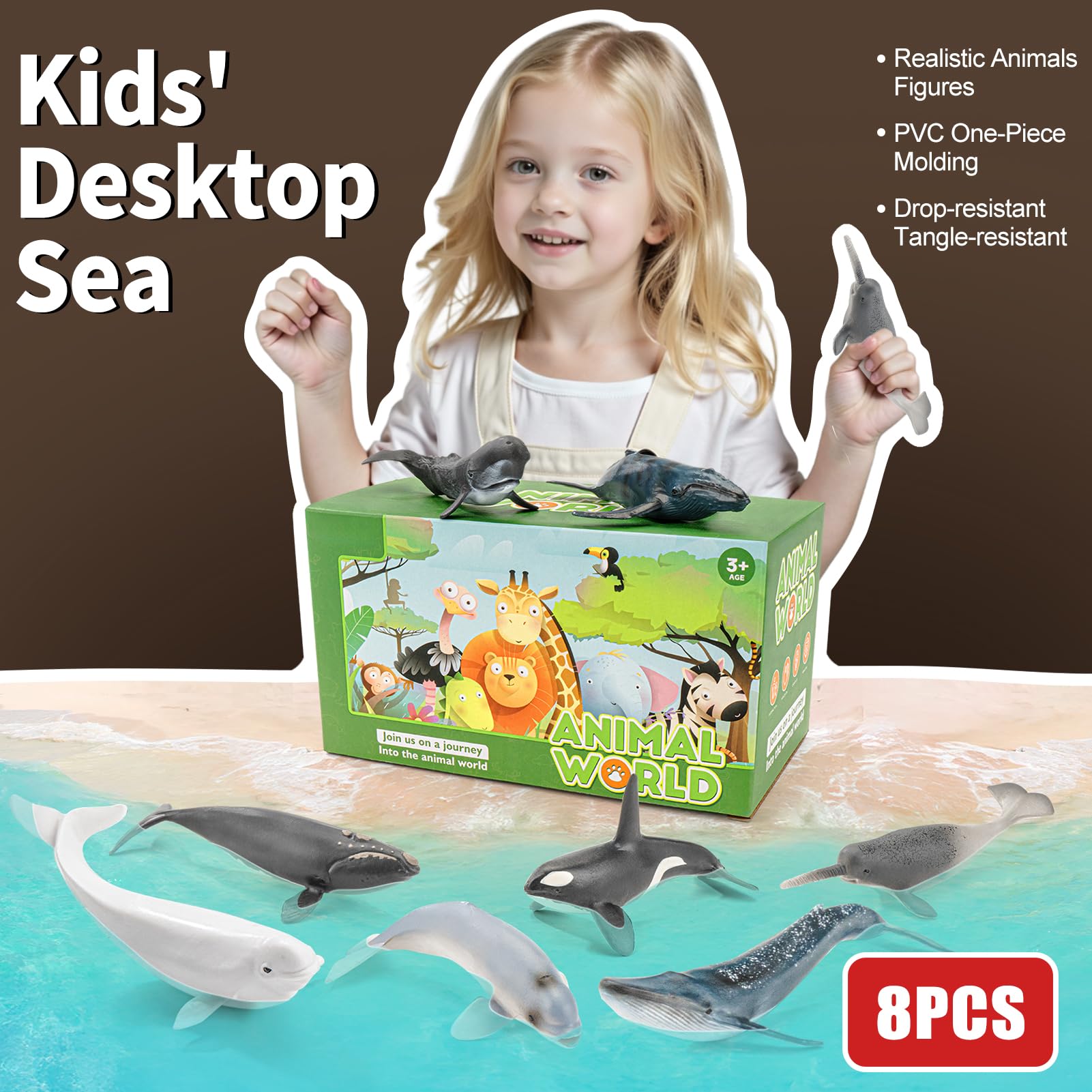 THINKBAY cachalot whale figurine inspires imaginative storytelling and shelf decor.