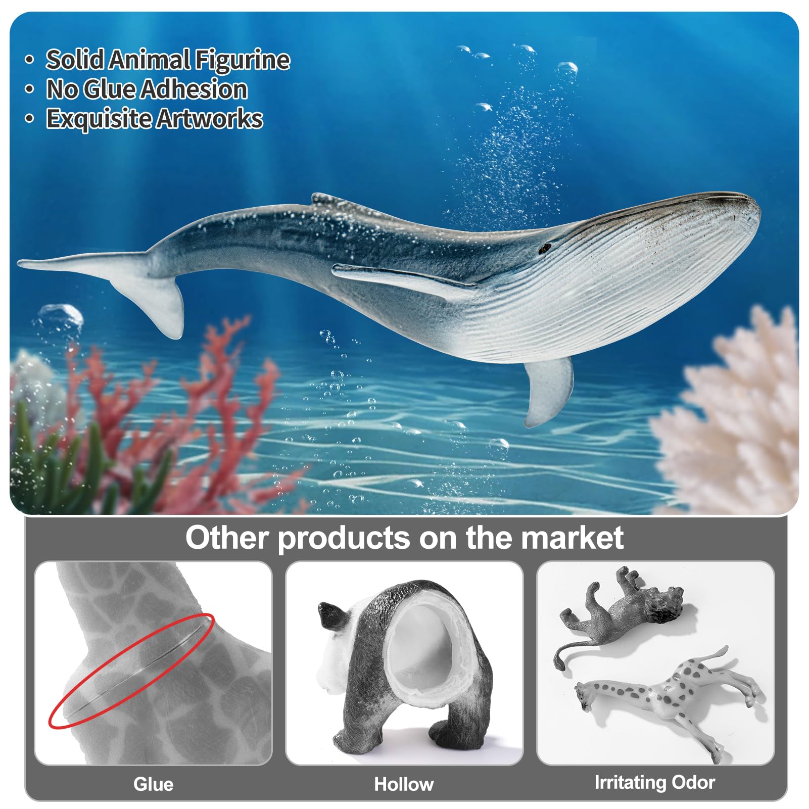 THINKBAY narwhal figurine sparks curiosity during pretend sea expeditions.