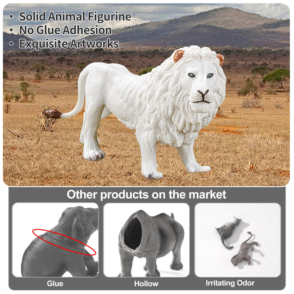 THINKBAY white lion cub figurine another piece with vivid texture