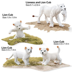 THINKBAY white lioness figurine duo for playtime adventures