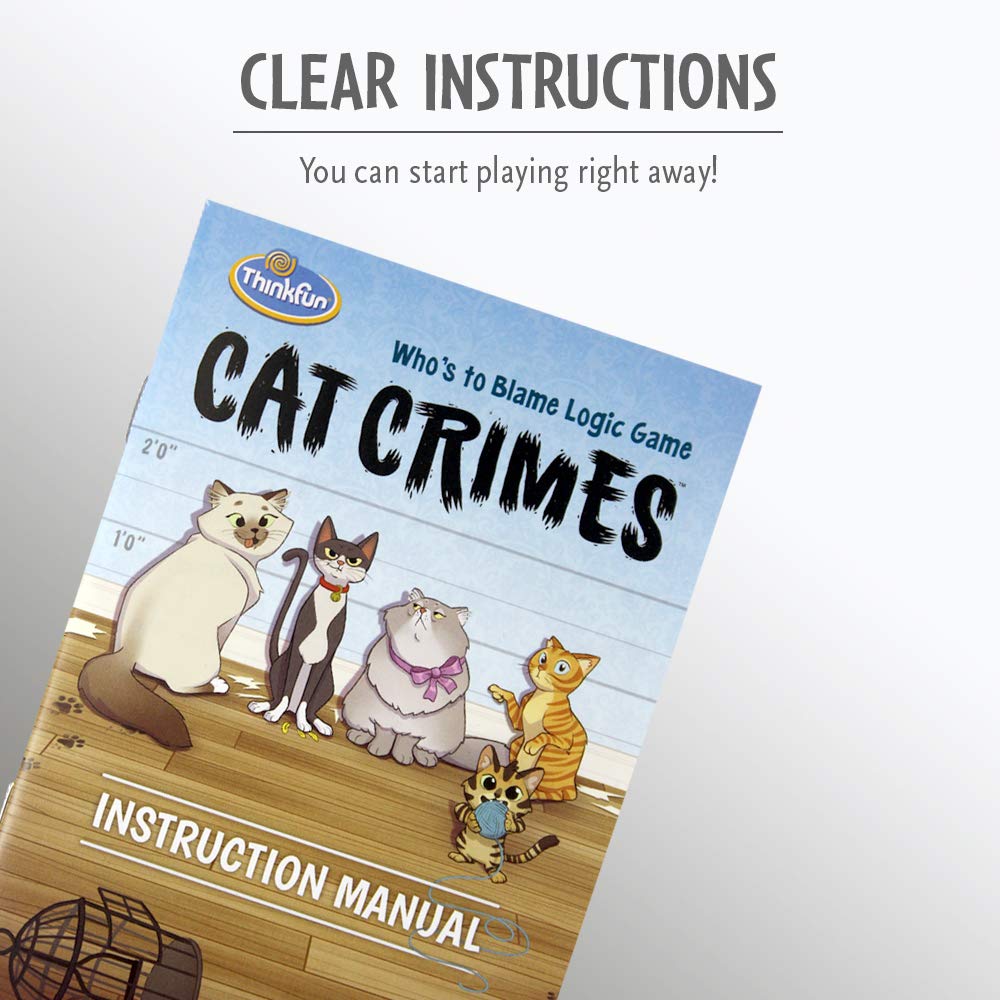 ThinkFun Cat Crimes instruction manual explains rules clearly for immediate play.